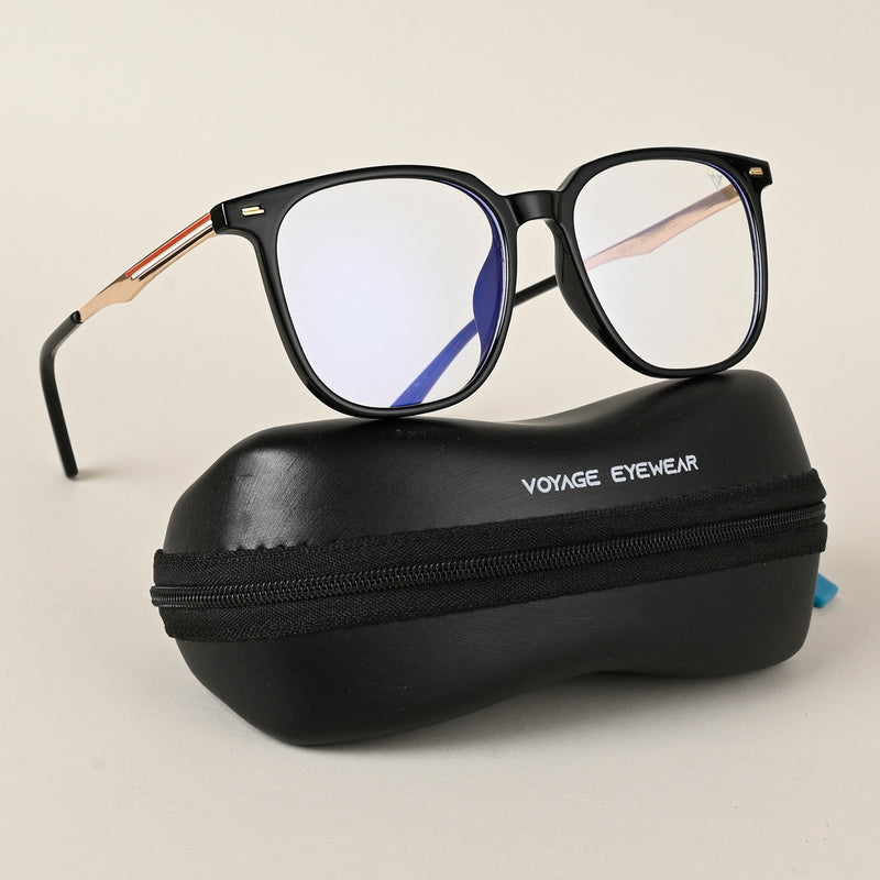 Voyage Shine Black Square Eyeglasses for Men & Women (TR83041MG4840-C1)