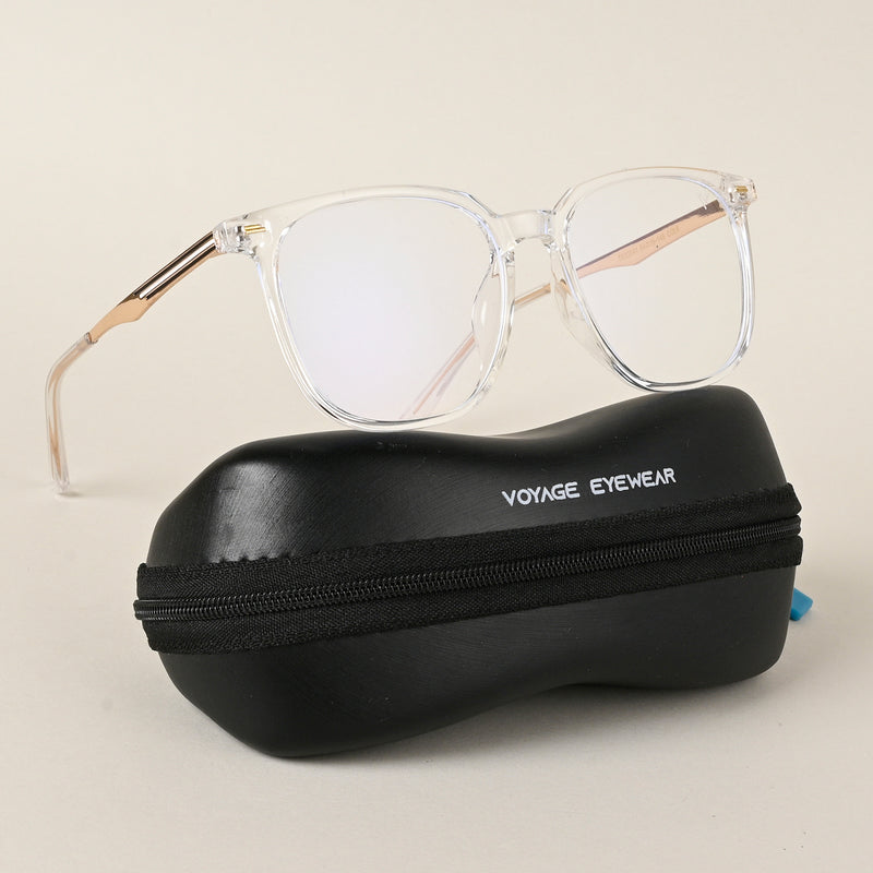 Voyage Transparent Square Eyeglasses for Men & Women (TR83041MG4842-C3)