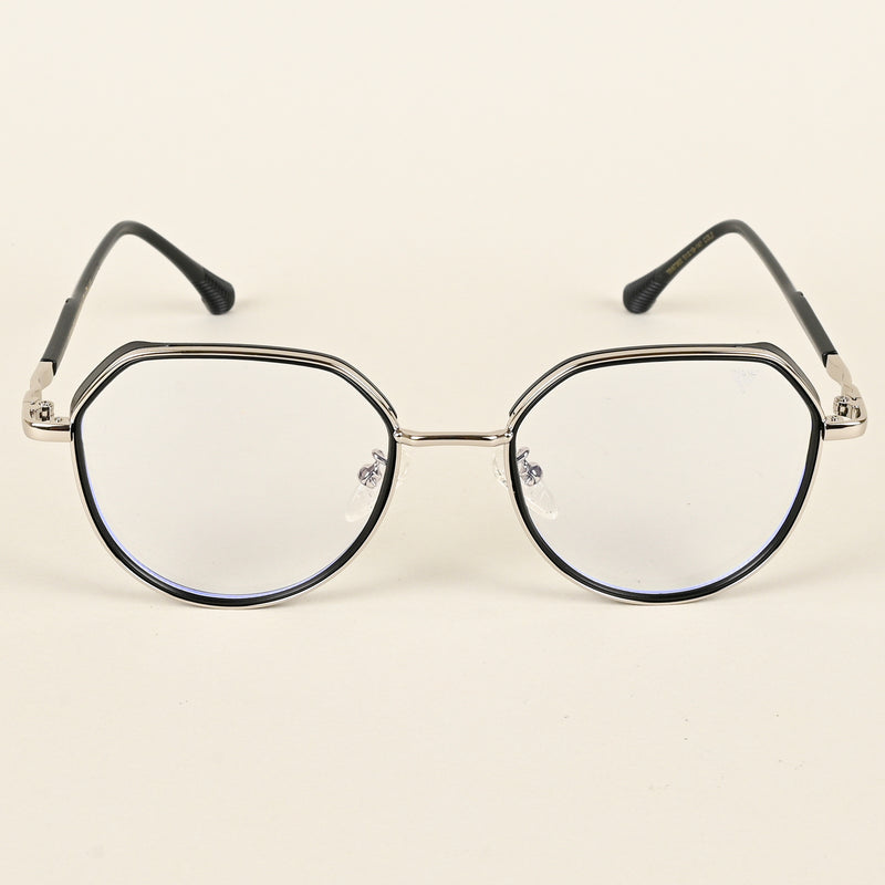 Voyage Silver & Black Square Eyeglasses for Men & Women (TR87305MG4855-C1)