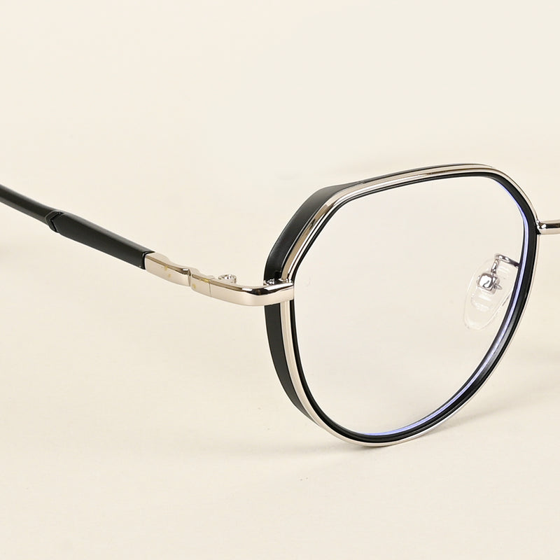 Voyage Silver & Black Square Eyeglasses for Men & Women (TR87305MG4855-C1)