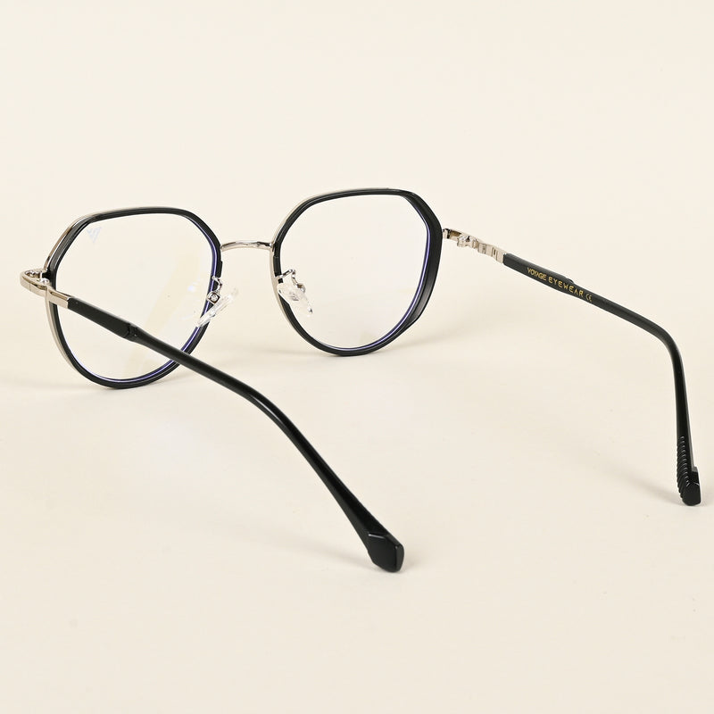 Voyage Silver & Black Square Eyeglasses for Men & Women (TR87305MG4855-C1)