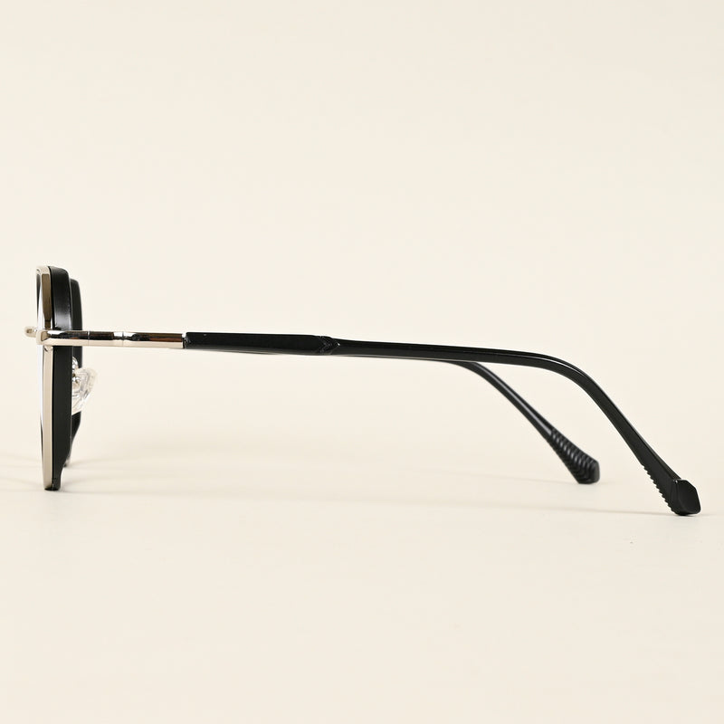 Voyage Silver & Black Square Eyeglasses for Men & Women (TR87305MG4855-C1)
