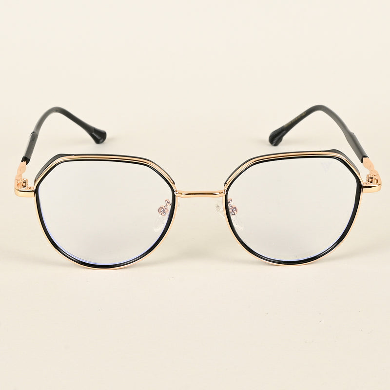 Voyage Golden & Black Square Eyeglasses for Men & Women (TR87305MG4856-C2)