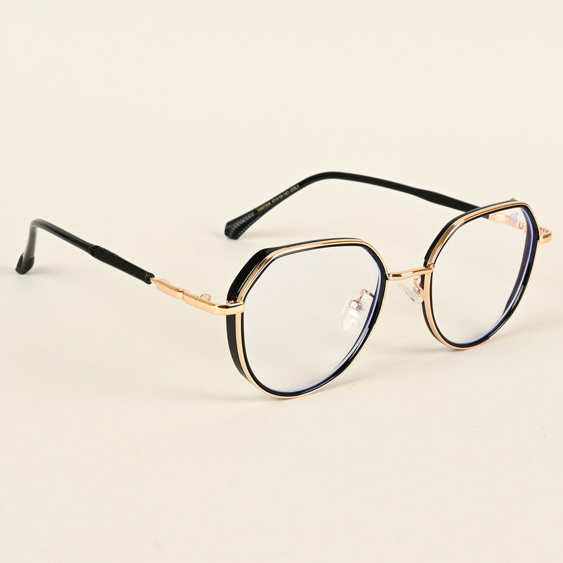 Voyage Golden & Black Square Eyeglasses for Men & Women (TR87305MG4856-C2)