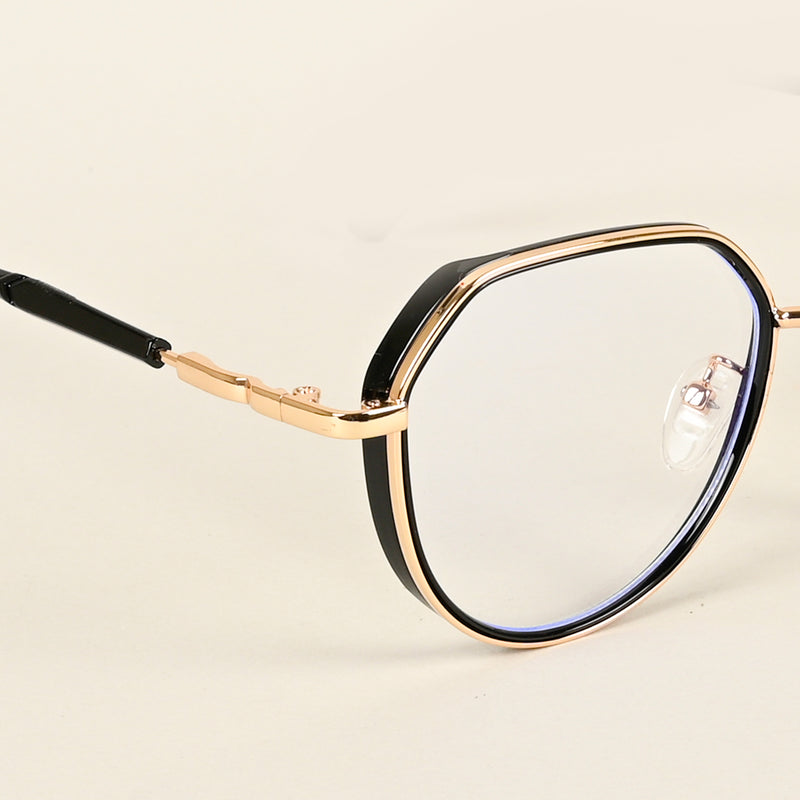 Voyage Golden & Black Square Eyeglasses for Men & Women (TR87305MG4856-C2)