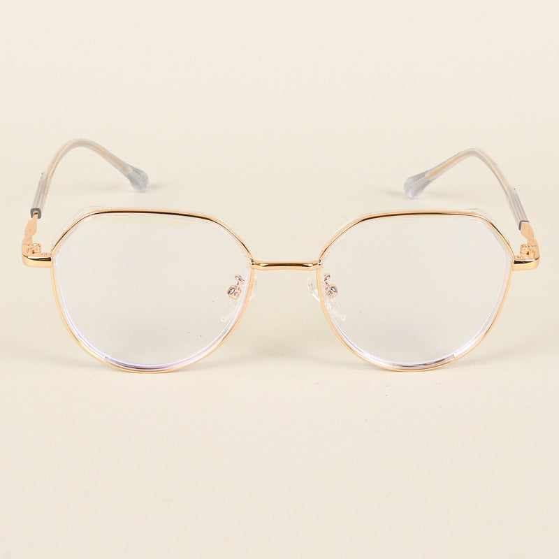 Voyage Golden & Transparent Square Eyeglasses for Men & Women (TR87305MG4857-C3)