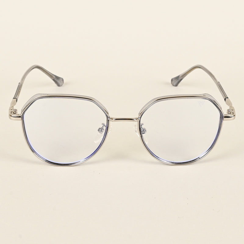 Voyage Silver & Grey Square Eyeglasses for Men & Women (TR87305MG4858-C4)