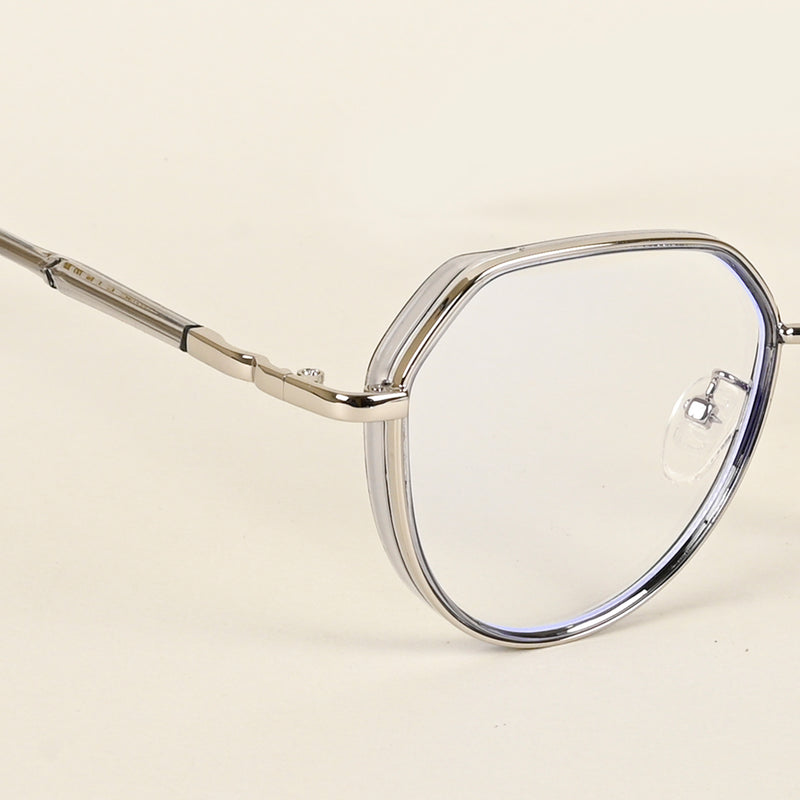 Voyage Silver & Grey Square Eyeglasses for Men & Women (TR87305MG4858-C4)