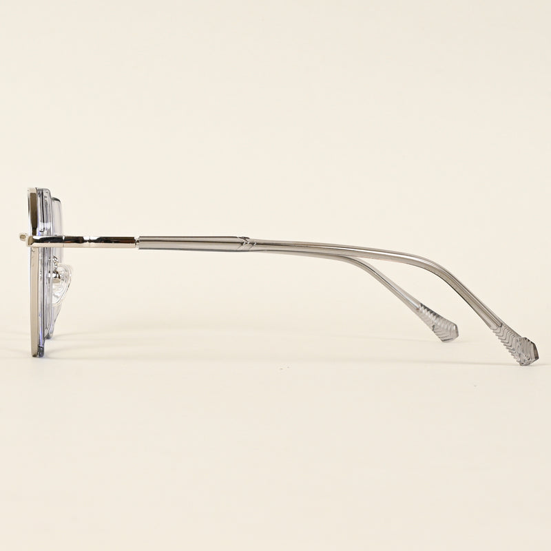 Voyage Silver & Grey Square Eyeglasses for Men & Women (TR87305MG4858-C4)