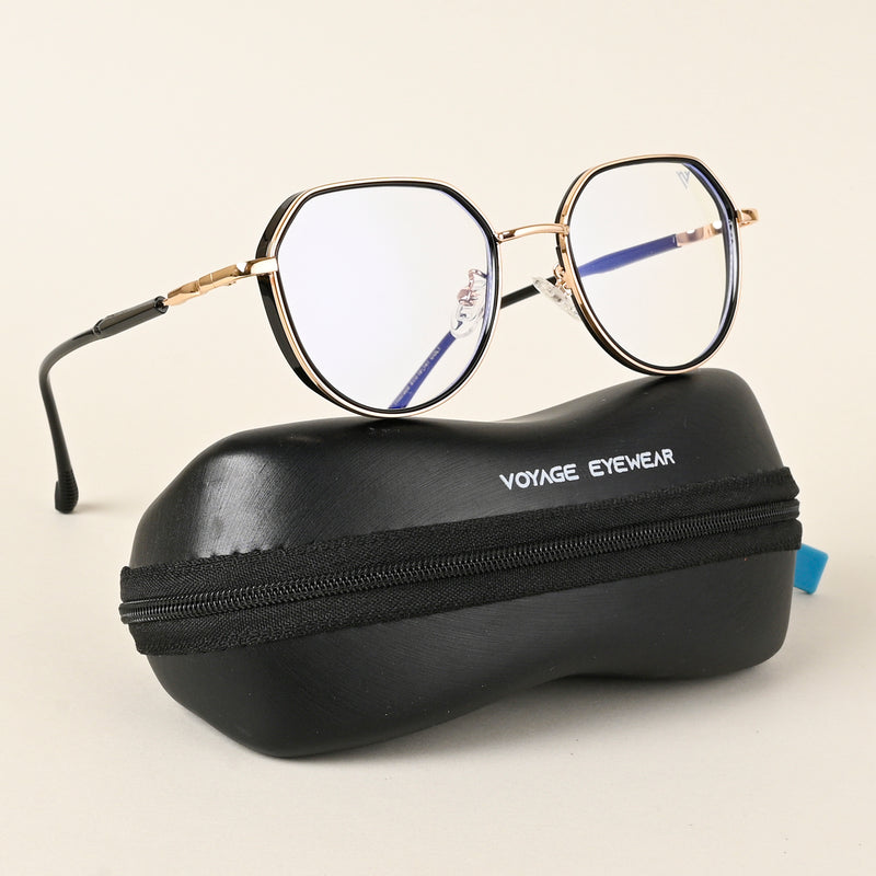 Voyage Golden & Black Square Eyeglasses for Men & Women (TR87305MG4856-C2)