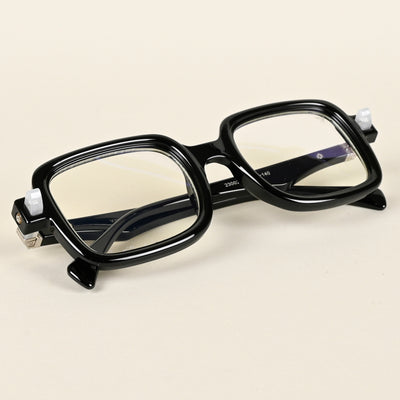 Voyage Goat Shine Black Square Eyeglasses for Men & Women (23002MG4881-C1)