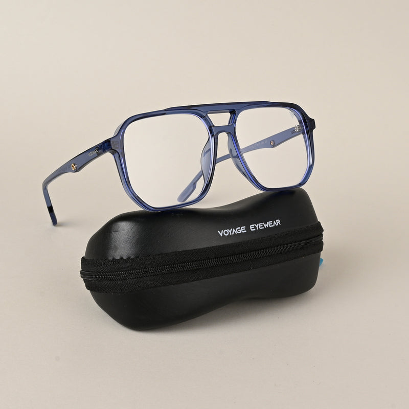 Voyage Maverick Transparent Blue Wayfarer Eyeglasses for Men & Women (7016MG5005-C3)