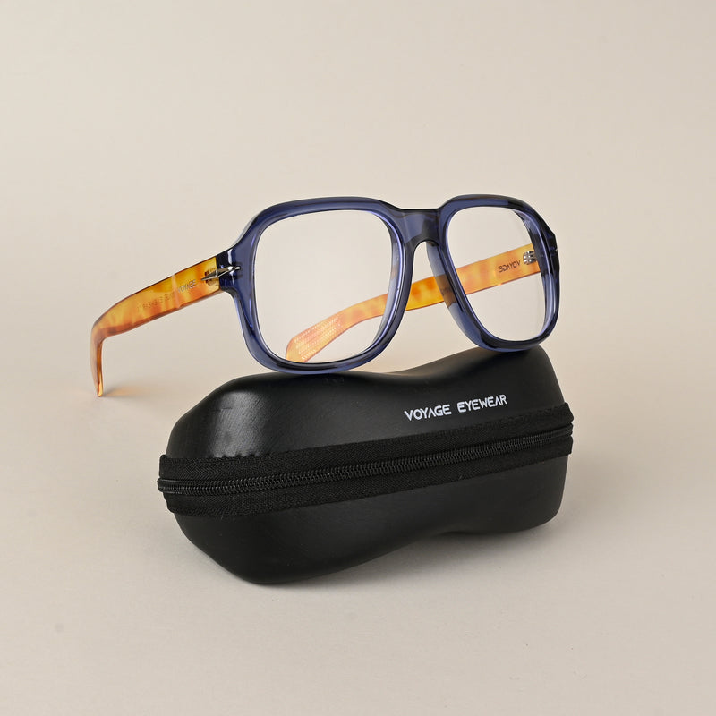 Voyage Transparent Blue Square Eyeglasses for Men & Women (7015MG4994-C3)