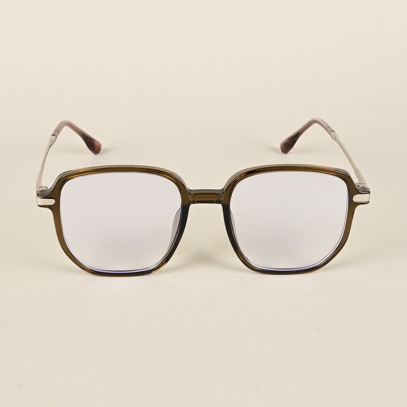 Voyage Transparent Brown Square Eyeglasses for Men & Women (TR83054MG4971-C6)