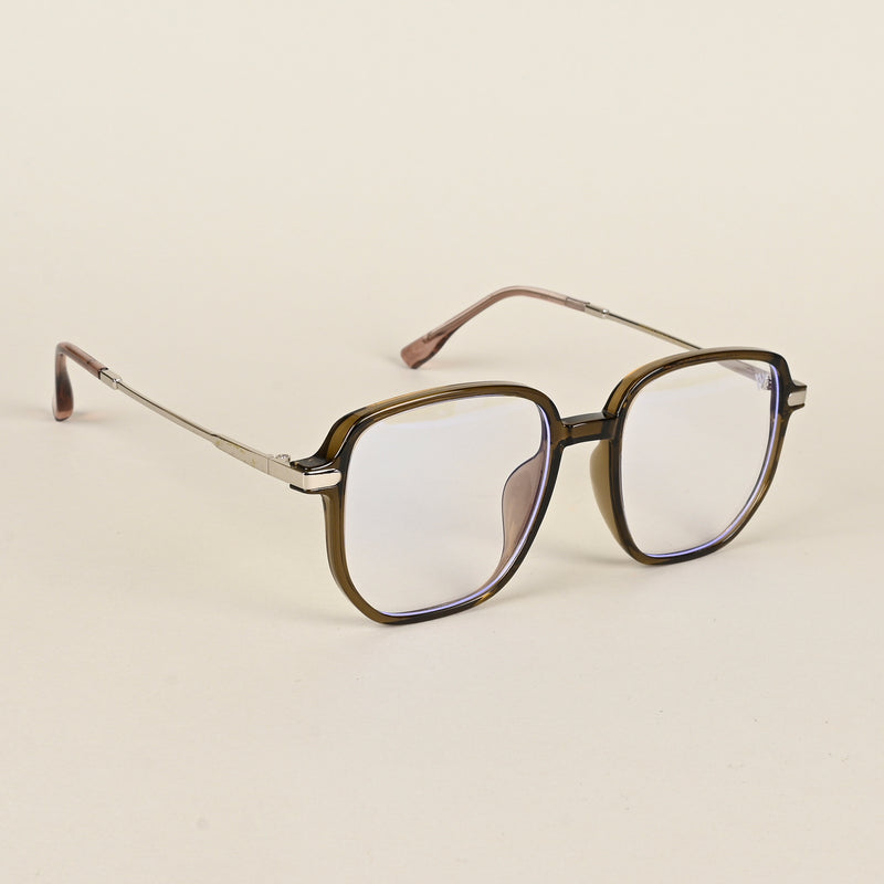 Voyage Transparent Brown Square Eyeglasses for Men & Women (TR83054MG4971-C6)