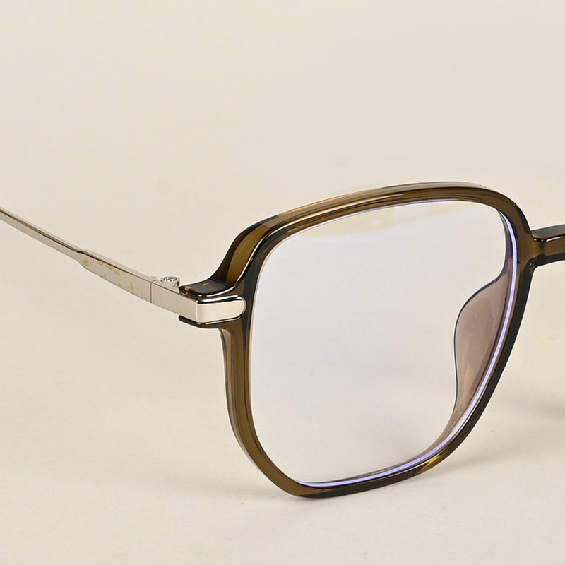 Voyage Transparent Brown Square Eyeglasses for Men & Women (TR83054MG4971-C6)