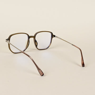 Voyage Transparent Brown Square Eyeglasses for Men & Women (TR83054MG4971-C6)