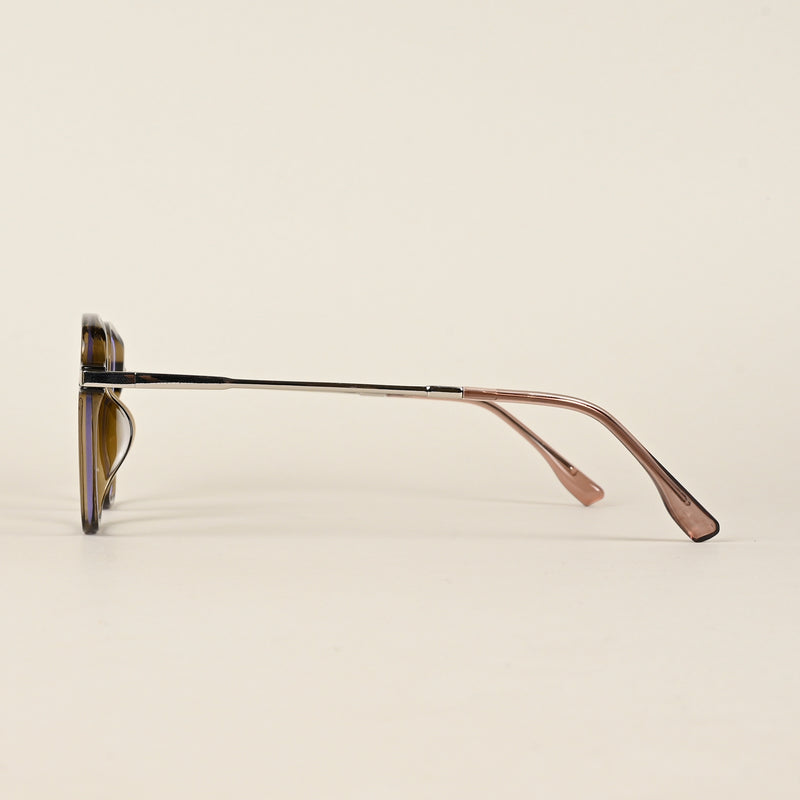 Voyage Transparent Brown Square Eyeglasses for Men & Women (TR83054MG4971-C6)