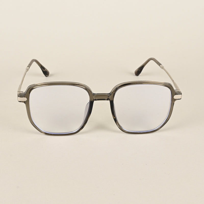 Voyage Transparent Dark Grey Square Eyeglasses for Men & Women (TR83054MG4970-C5)