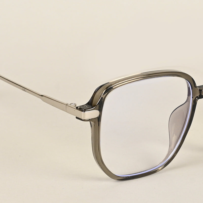 Voyage Transparent Dark Grey Square Eyeglasses for Men & Women (TR83054MG4970-C5)