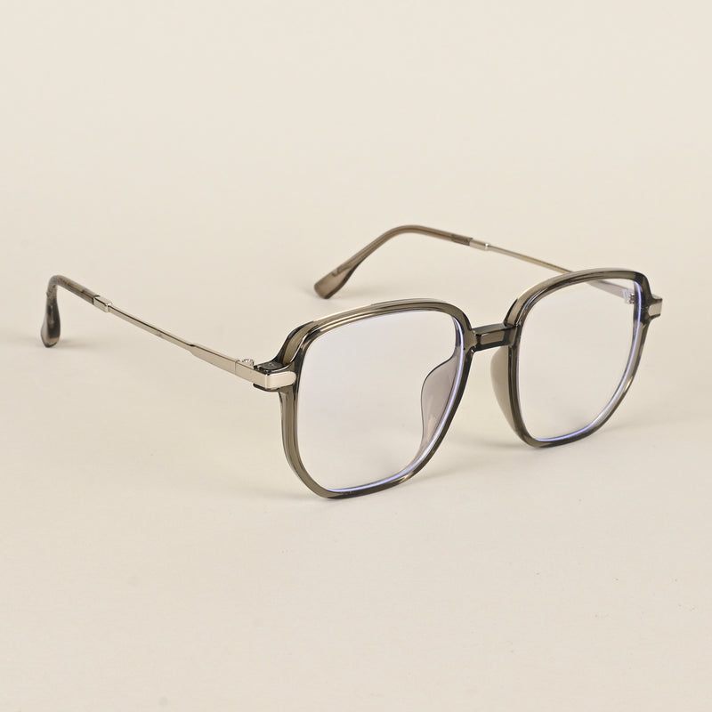 Voyage Transparent Dark Grey Square Eyeglasses for Men & Women (TR83054MG4970-C5)