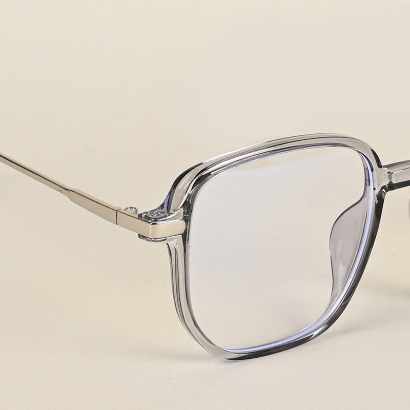 Voyage Transparent Grey Square Eyeglasses for Men & Women (TR83054MG4967-C2)