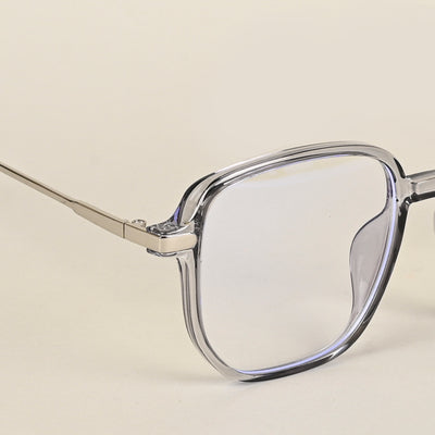 Voyage Transparent Grey Square Eyeglasses for Men & Women (TR83054MG4967-C2)