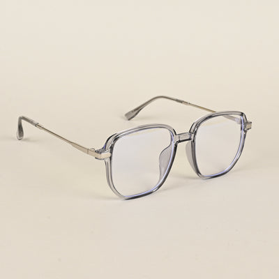 Voyage Transparent Grey Square Eyeglasses for Men & Women (TR83054MG4967-C2)