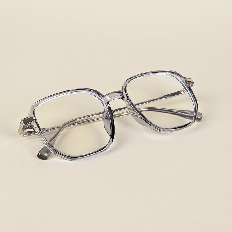 Voyage Transparent Grey Square Eyeglasses for Men & Women (TR83054MG4967-C2)