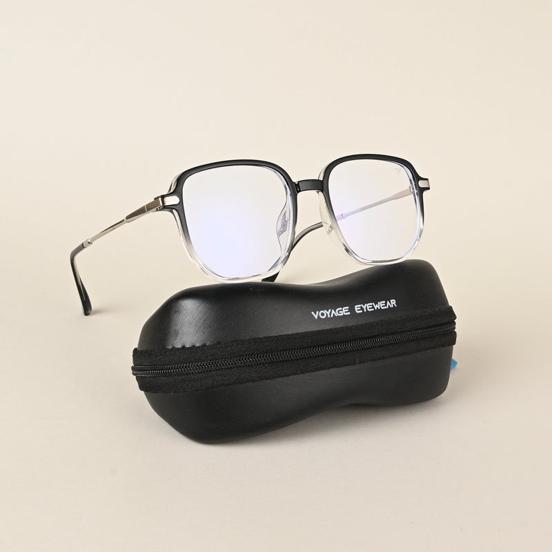 Voyage Black & Clear Square Eyeglasses for Men & Women (TR83054MG4969-C4)