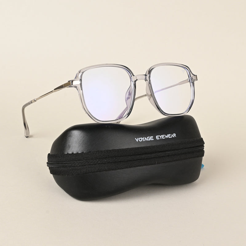 Voyage Transparent Grey Square Eyeglasses for Men & Women (TR83054MG4967-C2)