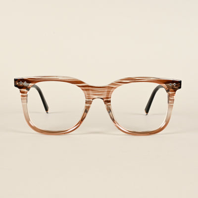 Goeye Brown & Clear Round Eyeglasses for Men & Women (XY31020GE1631-C8)