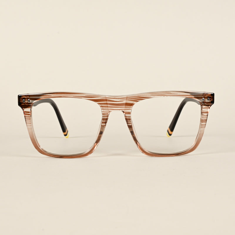 Goeye Brown & Clear Square Eyeglasses for Men & Women (XY31016GE1579-C8)