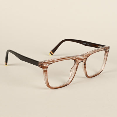 Goeye Brown & Clear Square Eyeglasses for Men & Women (XY31016GE1579-C8)