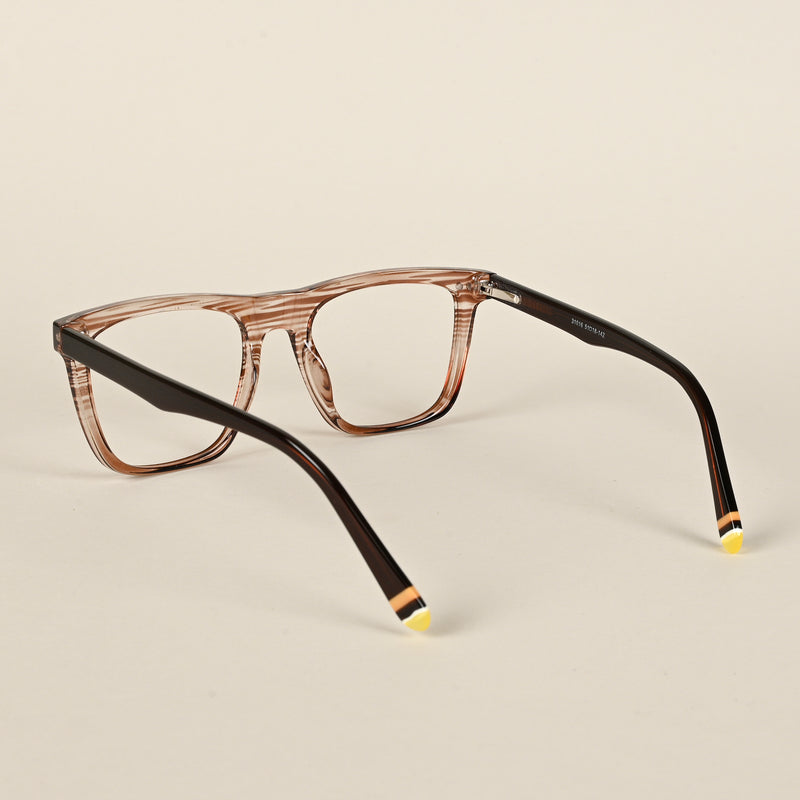 Goeye Brown & Clear Square Eyeglasses for Men & Women (XY31016GE1579-C8)