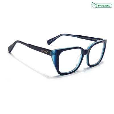 Voyage Glaze Blue Cateye Eyeglasses for Women (FPK26001FMG8080)