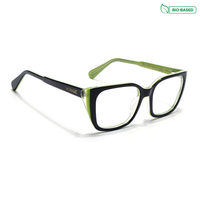 Voyage Glaze Black & Green Cateye Eyeglasses for Women (FPK26001FMG8081)