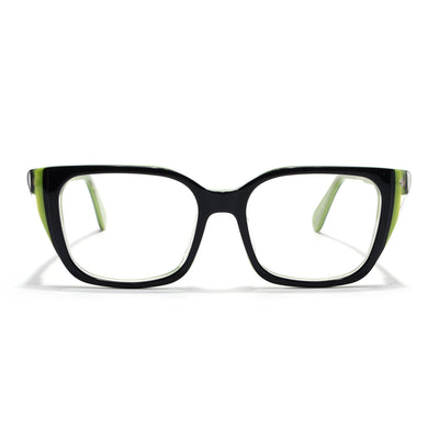 Voyage Glaze Black & Green Cateye Eyeglasses for Women (FPK26001FMG8081)