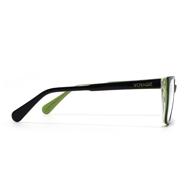 Voyage Glaze Black & Green Cateye Eyeglasses for Women (FPK26001FMG8081)