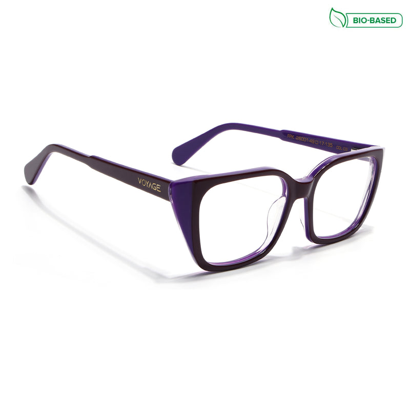 Voyage Glaze Black & Purple Cateye Eyeglasses for Women (FPK26001FMG8082)