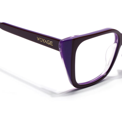 Voyage Glaze Black & Purple Cateye Eyeglasses for Women (FPK26001FMG8082)
