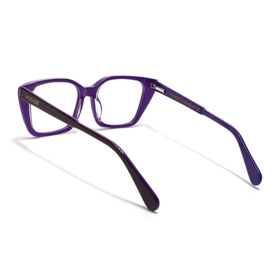 Voyage Glaze Black & Purple Cateye Eyeglasses for Women (FPK26001FMG8082)