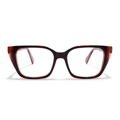 Voyage Glaze Black & Red Cateye Eyeglasses for Women (FPK26001FMG8083)