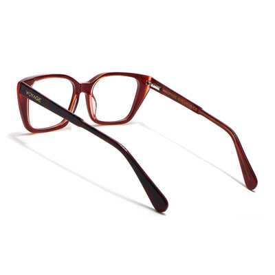 Voyage Glaze Black & Red Cateye Eyeglasses for Women (FPK26001FMG8083)