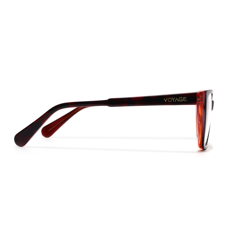 Voyage Glaze Black & Red Cateye Eyeglasses for Women (FPK26001FMG8083)