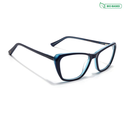 Voyage Glaze Blue Cateye Eyeglasses for Women (FPK26002FMG8099)