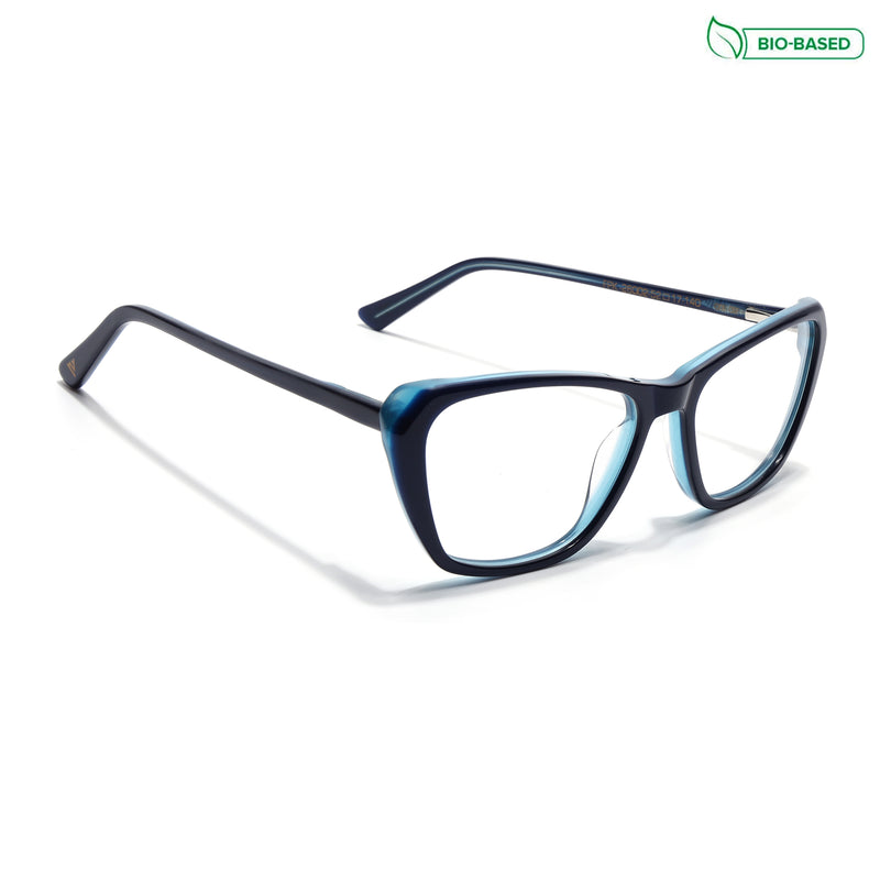 Voyage Glaze Blue Cateye Eyeglasses for Women (FPK26002FMG8099)