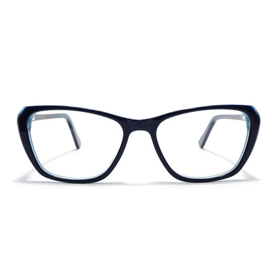 Voyage Glaze Blue Cateye Eyeglasses for Women (FPK26002FMG8099)