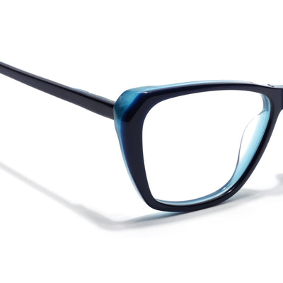 Voyage Glaze Blue Cateye Eyeglasses for Women (FPK26002FMG8099)