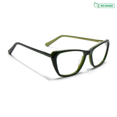 Voyage Glaze Olive Cateye Eyeglasses for Women (FPK26002FMG8101)